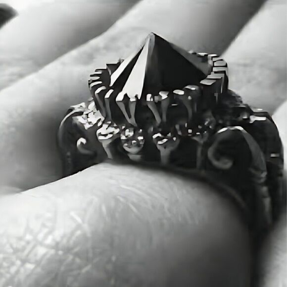 NEW Bloodmilk Jewelry Belonging to the Darkness Silver & Black Onyx Gothic Ring - Picture 1 of 7
